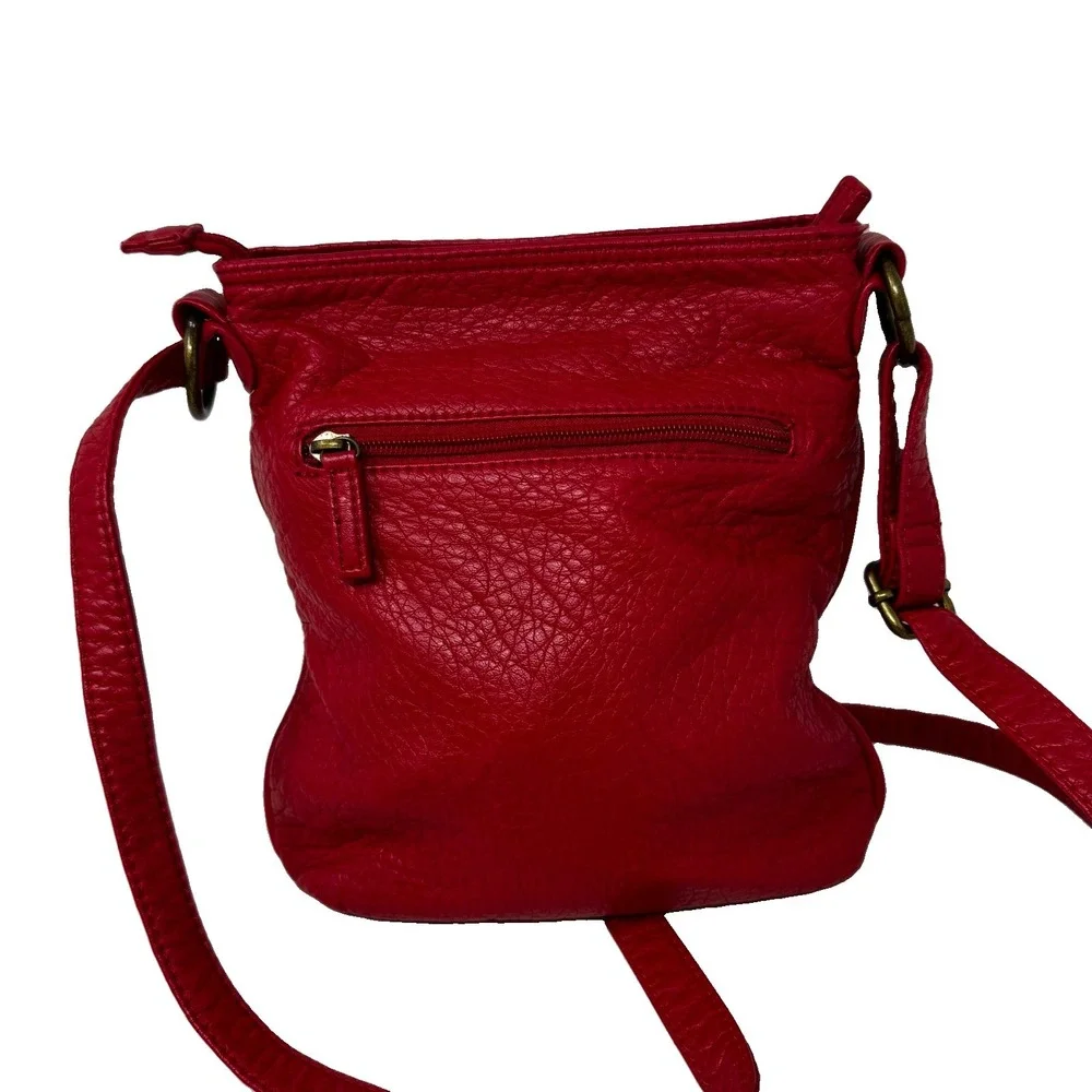 Ampere Creations Willa Red Crossbody Soft Vegan Leather Bag Zip Closure